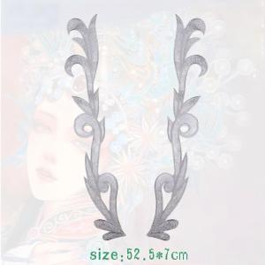 5-in-1Embroidery Lace Applique with Gold Sequins Fabric Collar Patch Sew on Clothing Dress Applique