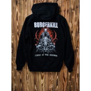 JAKET HOODIE BURGERKILL - JAKET MUSIK BURGERKILL - JAKET HEAVY METAL BURGERKILL HITAM - HOODIE MUSIK