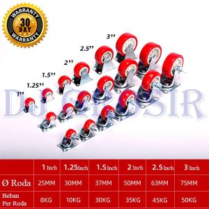 Roda PVC 1 s/d 3 Inch (Mati-Hidup-Rem) Kastor Roda Troli Nylon Furniture Etalase Troly - 8561