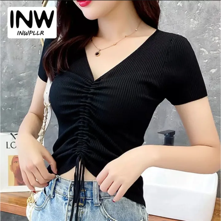 Villing%20Serut%20RIB%20%7C%20Atasan%20Wanita%20Crop%20Top%20Vneck%20Serut%20-%20Image%206