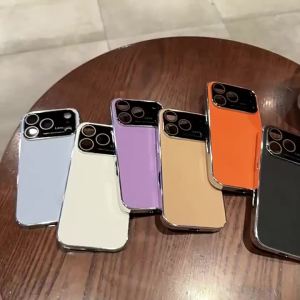 Business Black Solid Color Phone Case For iPhone 17 16 15 14 13 Pro Max Air 17ProMax TPU Leather Cover For