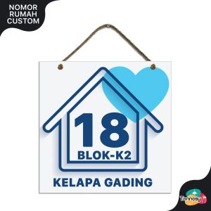TENNESY HIASAN KUSTOM NOMOR RUMAH SIGN NOMOR REQUEST NOMOR 20x20CM HIASAN DINDING GANTUNG WALL DECOR PAJANGAN KAYU DEKORASI DINDING RUMAH