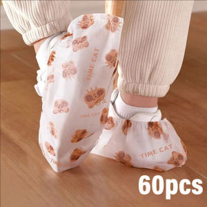 YESPERY 20/40/60/100Pcs Disposable Shoe Covers Breathable Thickened Non-slip Household Shoe Cover Cartoon Printed Dustproof Foot Cover