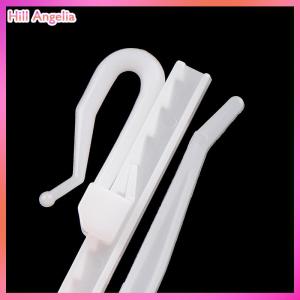 [Hill Angelia] 10 cái rèm treo móc vòng cửa sổ Trắng nhựa rèm móc cho văn phòng Nhà Phụ kiện Rèm 7cm 8.5cm