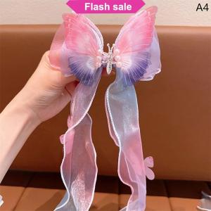 SHENHAO2🎀 Trẻ em Phụ kiện tóc nơ ruy băng bện kẹp tóc Mũ mùa hè cô gái công chúa kẹp tóc