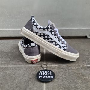 OBRAL SEPATU SNEAKERS VANSEE OG VAULT OLD SCHOOL CHECKERBOARD ABU HITAM IMPORT QUALITY 36-43 SEPATU VULCANIZED KANVAS MOTIF PAPAN CATUR ABU 100%