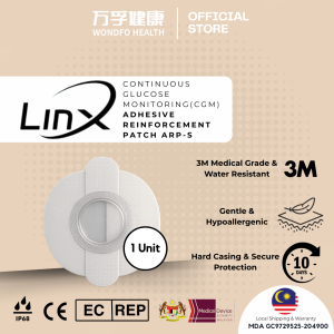 LinX CGM Adhesive Reinforcement Patch ARP-S | Hard Casing Protection Hypoallergenic Water Resistant