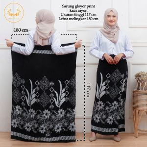SARUNG GOYOR WANITA SARUNG BATIK GOYOR SANTRIWATI MOTIF MONOCROME BAHAN RAYON TEBAL TIDAK NERWANG