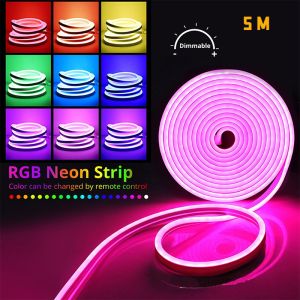 【SG STOCK】5M/10M Strip Light for Ceiling Neon Strip Light Waterproof Silicone Light Tape Neon Music Sync Strip Bluetooth RGB DIY Light 霓虹灯带