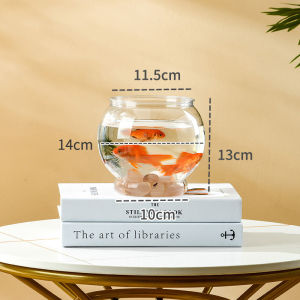 AIMAYAPET Plastic Fish Tank Ornamental Small Bowl Home Goldfish Decorative Vase Clear Keeper Storage Pot Round Aquarium