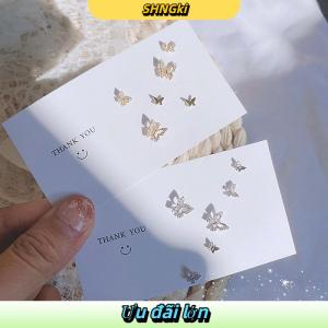SHNGki 6 cái bộ đơn giản pha lê Stud Bông tai thiết lập cho phụ nữ bướm Zircon Bông Tai cô gái bên Wedding engagement trang sức phụ kiện