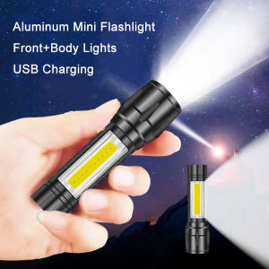 🔥 Portable 3 Mode Rechargeable Torch Light LED Zoomable USB Charge Tactical Flashlight XPE Led COB Led CREE LED