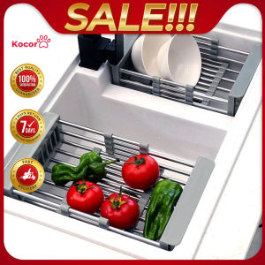 Muti-Purpose Stainless Steel Adjustable Dish Basket DrainerSink Drainer Expandable Dish Drying Rack Over Sink This drying rack for sink is made of stainless steel and environmental friendly premium PP material it is durable and sturdy.