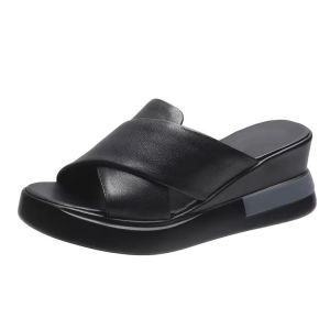 [Free Shipping] 2026 New Style WomenS Wedge Heel Platform Cross-Strap Sandals Fashionable And Versatile For Summer Wear With A Non-Slip Fish-Mouth Design