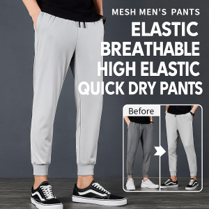 Men’s Ice Silk Sports Pants High Stretch Quick Drying Pants Loose Large Size Men’s Pants Breathable And Waterproof Outdoor Casual Pants