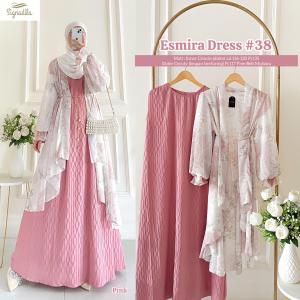 Maxy jumbo Esmira #38/dress kondangan mewah/ dress wanita resmi/dress rok umbrella/baju pesta wanita murah/Gamis jumbo busui LD 110/dress terkini 2025