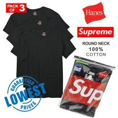 Authentic Hanes Supreme Round Neck ASSORTED COLORED 3 Pcs comfortSoft  T-shirts - Lay Flat Collar