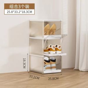 Sliding Shoe Box Transparent Stackable Shoe Display box Plastic Multilayer Shoe Cabinet