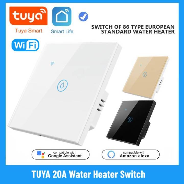 TUYA 20A Water Heater Switch Smart Wifi Touch Wall Switch