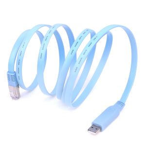 ZEEMIN  สายเคเบิลอะแดปเตอร์คอนโซล CAT5แบบอนุกรมสำหรับเราเตอร์ของซิสโก้เพื่อ RJ45 1ชิ้นสีฟ้า1.8เมตรเพื่อ RS232ต่อกับ USB เพื่อ RJ45