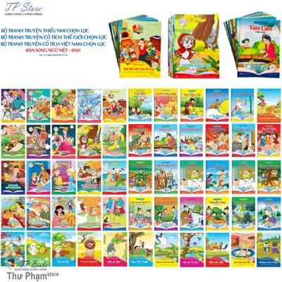 Combo Bộ 20 Quyển Truyện Cổ Tích Việt Nam - Cổ Tích Thế Giới - Truyện Ngụ Ngôn Song Ngữ Việt - Anh Cho Bé ( Bản Mới Có QR File Nghe )