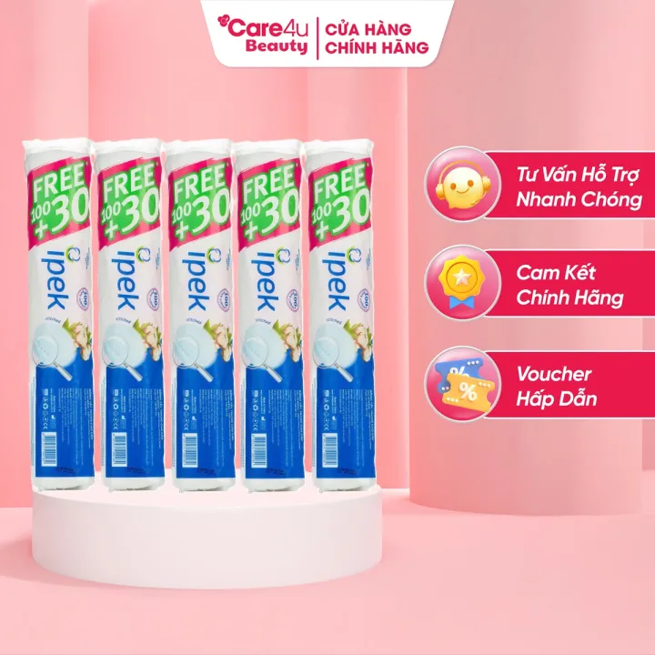 [ Có mẫu mới về ] Combo 5 gói bông tẩy trang Ipek Thổ Nhĩ Kì 130 miếng ...