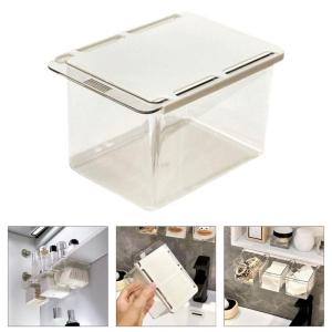 Under Cabinet Placement Drawer Plastic Storage Holder for Toiletries Office Desk Accessories