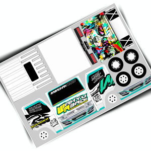 Stiker pola miniatur truk oleng ukuran besar 2 lembar