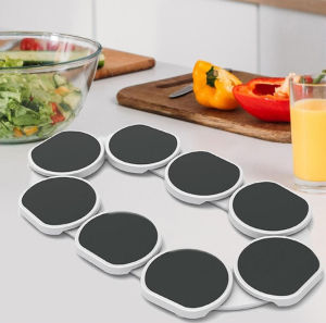 5210A การหมุน360 ถาดคนขี้เกียจ พร้อมจาน8แผ่น ง่ายต่อการทำความสะอาด แร็คหมุน แบบพกพาได้ กันลื่น โต๊ะรับประทานอาหาร สำหรับการชุมนุมตารางรูปสี่เหลี่ยมผืนผ้า