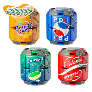 Aoduoyaya Soda Can Press Spinner Fidget Gyro 4 Beverage Styles Rotating Finger Toy Stress Relief For Kids