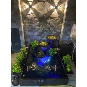 S67 Feng Shui 6x4 Water Pond Fountain Kolam Air Sandstone Garden Water Feature Balinese 风水流水喷泉瀑布池 Fish Waterfall Home