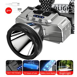 [128 hours of continuous use] headlamp rechargeable headlamp waterproof lampu suluh kepala headlight led light led headlight lampu suluh lampu kepala kuat terang lampu kepala paling terang 头灯