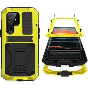 Heavy Duty Aluminium Metal Armor Phone Case For Samsung S26 S25 S24 S23 S22 S21 Ultra S20 Plus Shockproof Cover Screen Protector