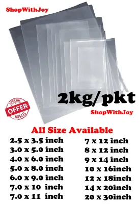 【ShopWithJoy】2kg Borong Plastik Transparent Clear Plastics Bag Poly Plastic Bag PP Plastics