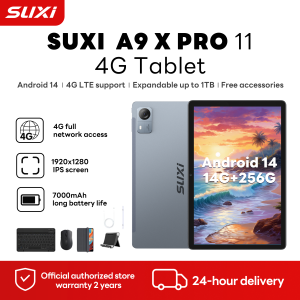 SUXI A9 xpro  11inch  Android Tablet 14+256GB for Gaming kids 4G Dual SIM Card Slot  T616 2k Display IPS & Dual Speakers