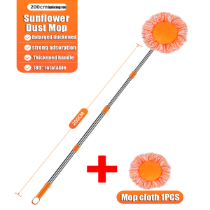 【COD】4-in-1 Sunflower Telescopic Rod Mop 360°Rotation Dust Removal Mop For Floor Car Ceiling Sunflower Telescopic Rod Mop Household Water-Absorbing Lazy Mop Multifunctional Telescopic Rod Mop