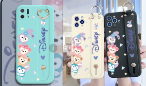 Phone Case Casing 手机壳 For OPPO A16 OPPOA16 (With Wristband) Cartoon Onlookers StellaLou Phone Case Square Edge Liquid Silicone Casing Full Cover Camera Shockproof Protection Cases