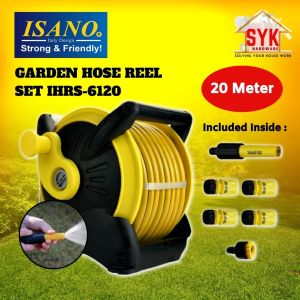 SYK ISANO IHRS-6120 20 Meter Wall Mounted Garden Hose Reel Set Water Pipe Irrigation System Penggulung Getah Paip Air