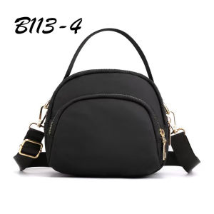 Woment Shoulder Bag Nylon Waterproof Shoulder Sling Multi-Zip Bag Black Red Blue Purpler Bags