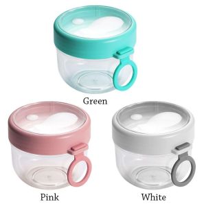 Oatmeal Cup Breakfast Yogurt Cereal Cup with Lid Spoon Portable Sealed Glass Bottle Jar