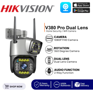 5-year warranty Hikvision Dual Lens CCTV Camera For House WiFi IP Camera Home Wireless connect phone with indoor and outdoor/ Full Color Night Vision /Alarm warning HD 1080P