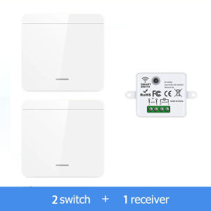 (HD1)RF433 Relay Receiver 86 Type Wall Panel Light Switch 433MHzRemote Control 1/2/3 Gang Transmitter for Smart LED Lamp Fan Penerima RF433 Panel Dinding Suis Lampu Jenis 86 Alat Kawalan Jauh433MHz Penghantar 1/2/3 Gang untuk Lampu LED