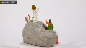 Easters Resurrection Scene Figurines Religious Ornaments Set with LED Light for Indoor Display Tabletop Holiday Decors