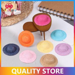 [Eleanor] 5Pcs Dollhouse Hand Weaved Straw Hat Doll Mini Colorful Hat Dollhouse Decoration Accessories For Kid Pretend Play Toys
