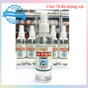 Cồn 70 độ Vĩnh Phúc dạng xịt (Chai 100ml) diệt khuẩn tốt hiệu quả tối ưu
