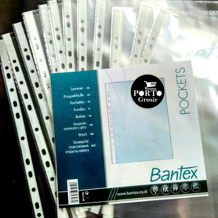 Bantex Pockets F4 per Pak isi 20 Map Plastik Tempat Menyimpan File Folio