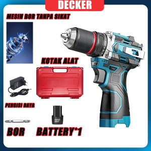 DECKER Brushless Cordless Screwdriver 16.8V Bor listrik tanpa kabel bor baterai bor tanpa kabel Obeng bor listrik