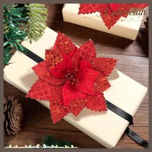 [Carmelun] ต้นคริสต์มาสเทียมดอกไม้ประดิษฐ์ทำจากผ้าไหมเทียมประดับต้นคริสต์มาสมีประกายวิบวับสำหรับวันหยุดงานแต่งงาน