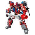 Bộ Lego xếp hình đồ chơi lắp ráp mô hình siêu nhân robot từ khủng long đỏ trí tuệ 6 trong 1. 