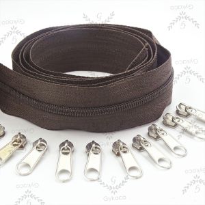 Aksesoris Tas Daun Resleting Nilon (2 Arah) PLASTIK VISLON No. 5 (303 Kopi) - Aksesoris Tas (IMPORT)